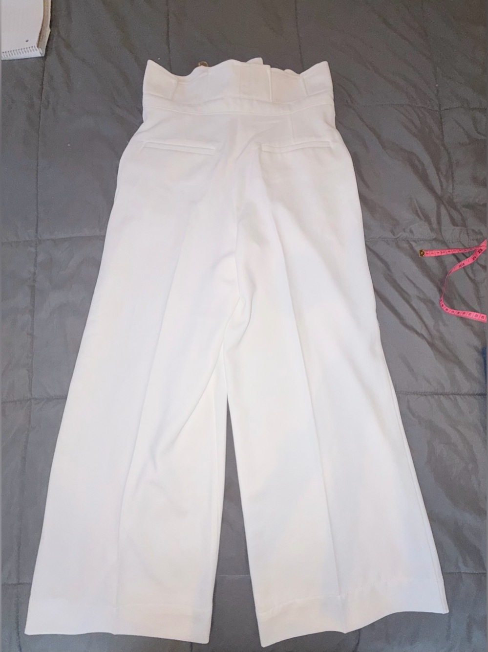 NWT 7th Avenue Design Studio NY & Company White Paperbag Wide Leg Pants Size 0 - Picture 2 of 8